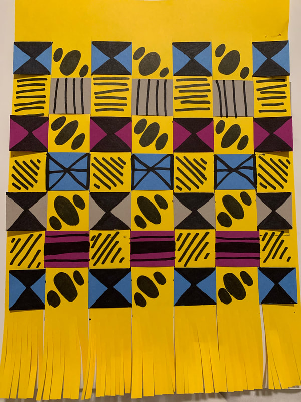 Paper Weaving inspired by Kente Cloth designs 